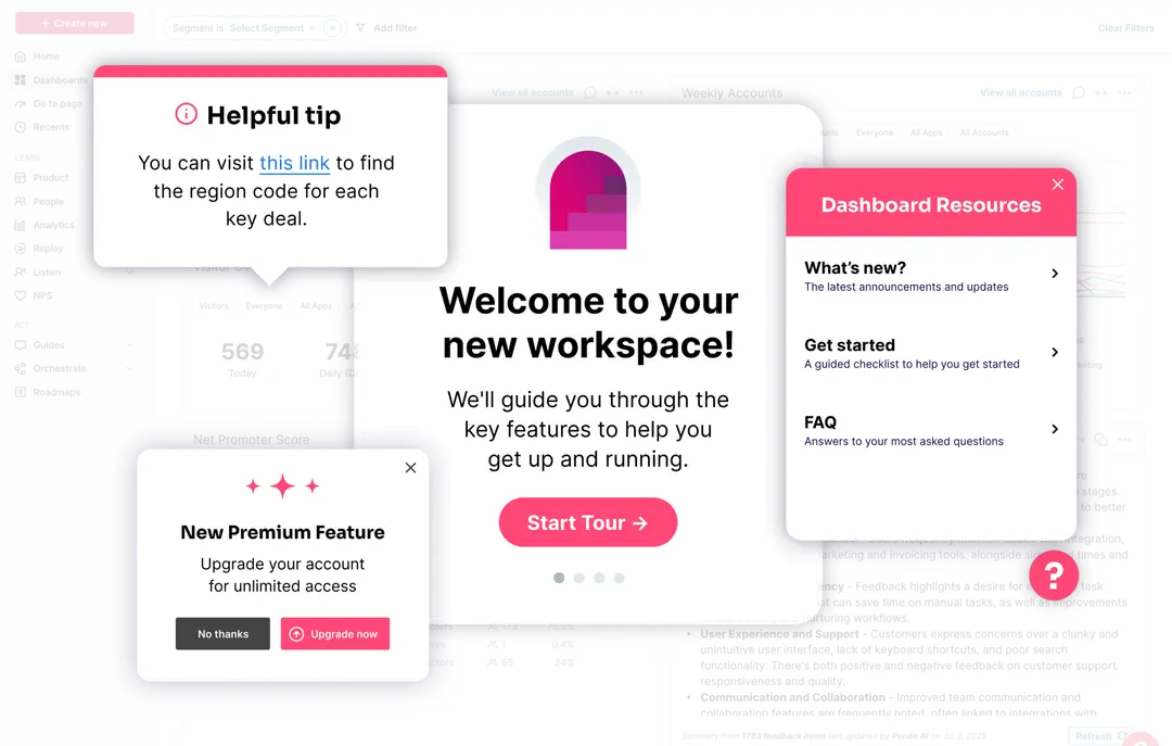 Guidez product tours, tooltips and launchers in action