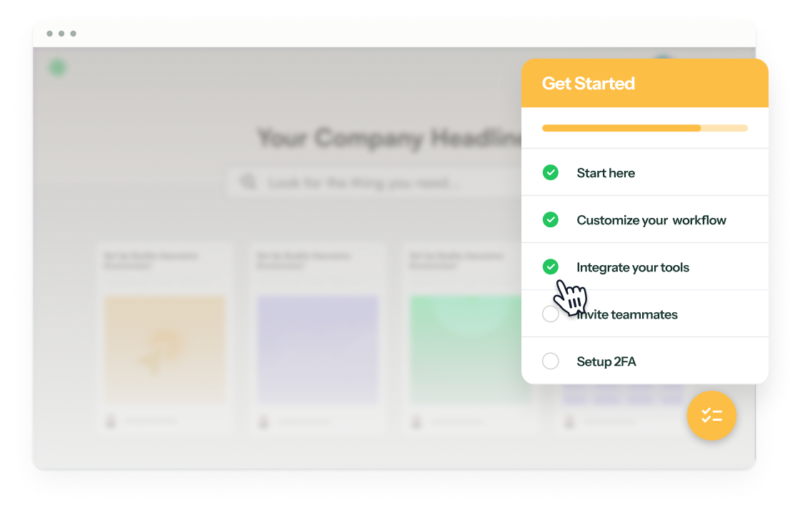 Guidez Get Started onboarding checklist widget inside a SaaS product