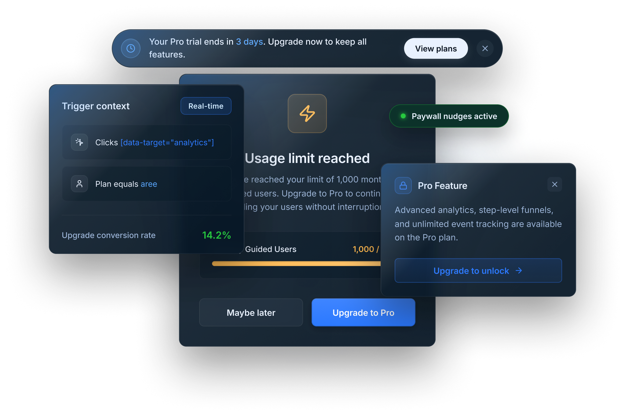 Guidez upgrade nudge