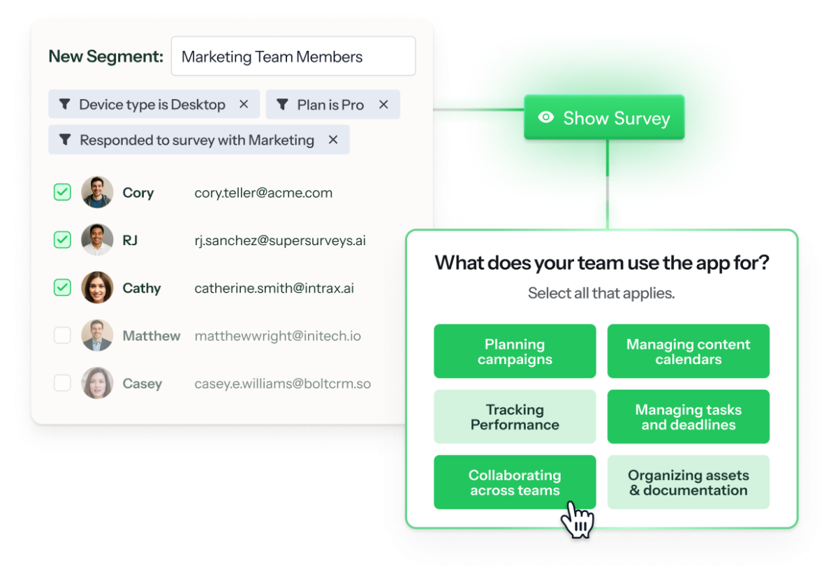 Guidez survey triggers